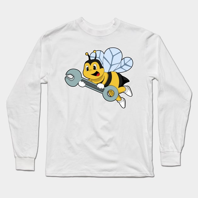 Bee as Mechanic with Wrench Long Sleeve T-Shirt by Markus Schnabel